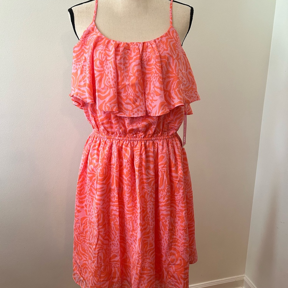 Lilly Pulitzer for Target Coral Pink Printed Ruffle Mini Dress